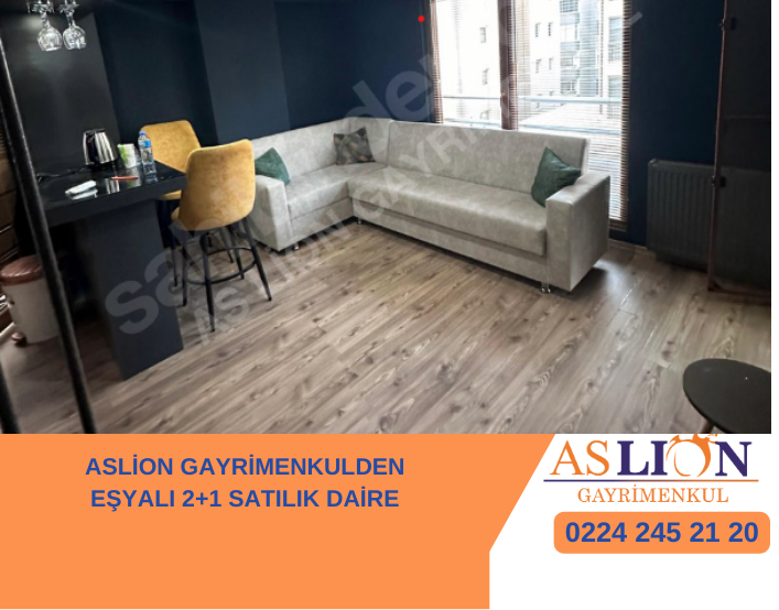 ASLİON GAYRİMENKULDEN EŞYALI 2+1 SATILIK DAİRE